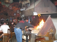 Fireplace at Handlebars Restaurant and Saloon in Silverton, CO
