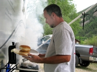 Burger night on the RVQ at the Vickers workamping site