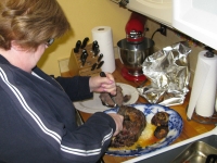 Julie makes pot roast for Jim