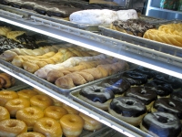 Fresh donuts at Rolling Pin Bakery, San Bruno CA