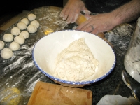 White man makes Homemade tortillas at Casa de Davenport