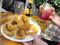 Gristmill onion rings and sangria