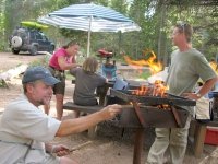 Open Fire Grilled Burgers Camping