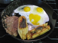 Homemade Tamale and Egg Breakfast