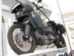 Track Turbo Diesel Motorcycle on KiraVan Expedition Vehicle