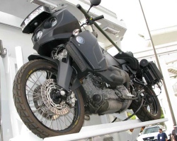 Track Turbo Diesel Motorcycle on KiraVan Expedition Vehicle