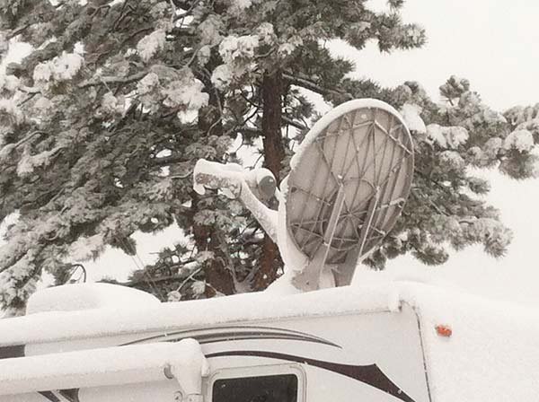 HughestNet satellite Internet in snow