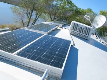 RV Solar Panels and MobilSat Satellite Internet Dish