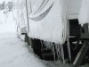 Frozen RV Trim Icicles on Arctic Fox