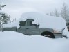 Snow Covered Dodge Ram Truck
