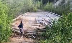 Old Alaska Highway Bridge over Petersen Creek in British Columbia