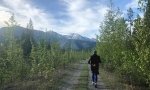Running along Petersen Creek in British Columbia