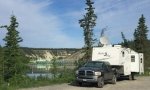 Free boondocking at  Yukon River Dam, near Whitehorse