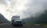 Glacier Fog and rig near Stewart BC and Hyder Alaska