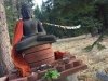 Budha and Prayer Flags at Mt Shasta Shtupa