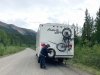 Flat Tire on Cassiar Stewart Highway near Good Hope Lake
