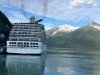 Cruise ship at port in Skagway Alaska