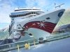 Cruise ship at port in Skagway Alaska