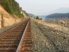 Railroad tracks along Noxon River near Finlay Flats, Montana