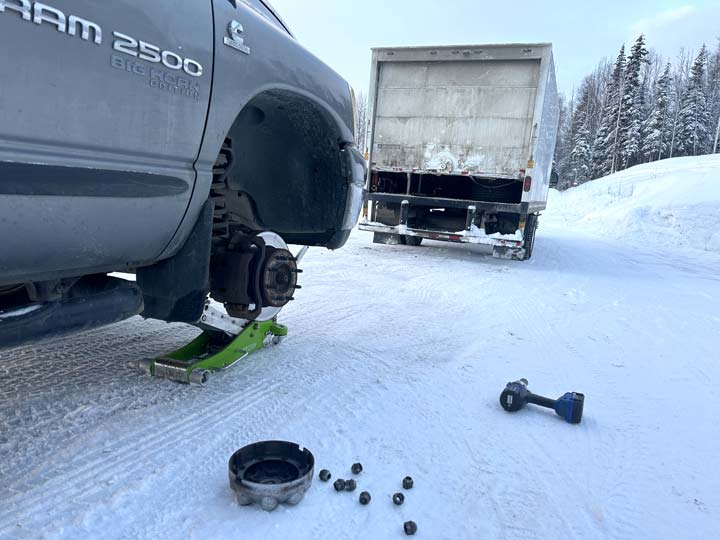 snow tire installation