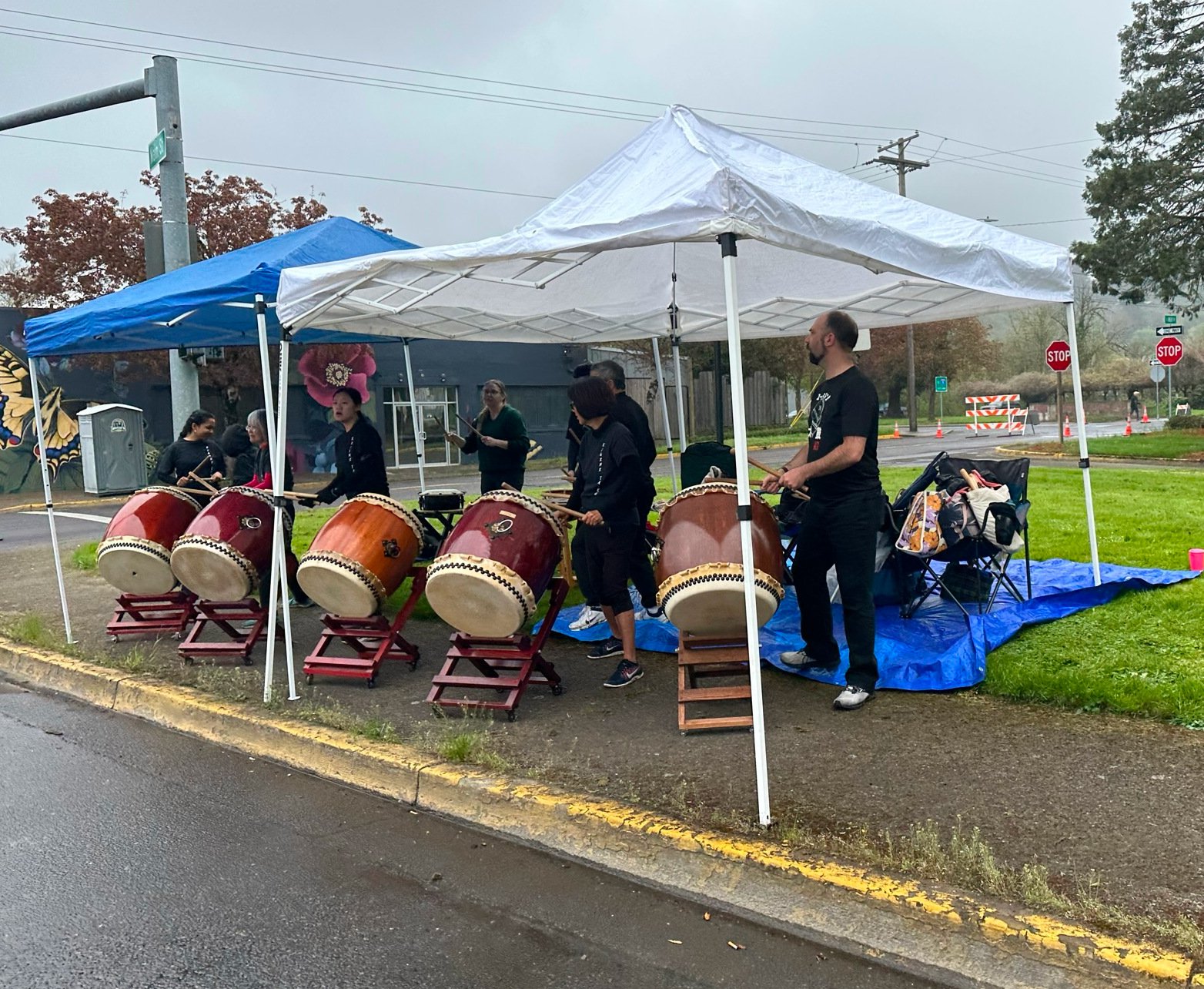 Eugene Marathon pep squad drummers!