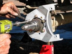 Titan Trailer Disc Brakes Installation, attach new backing plate