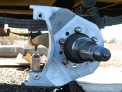 Titan Trailer Disc Brakes, Caliper Brackets installed