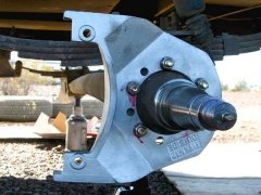 Titan Trailer Disc Brakes, Caliper Brackets installed