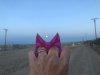Running with the cat ears defender