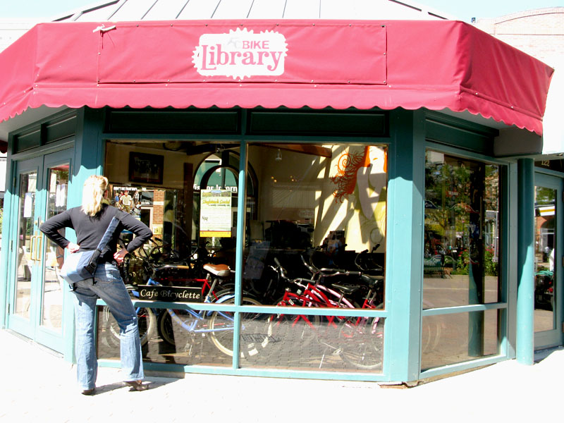 Bike Library in Historic old Town Fort Collins Colorado