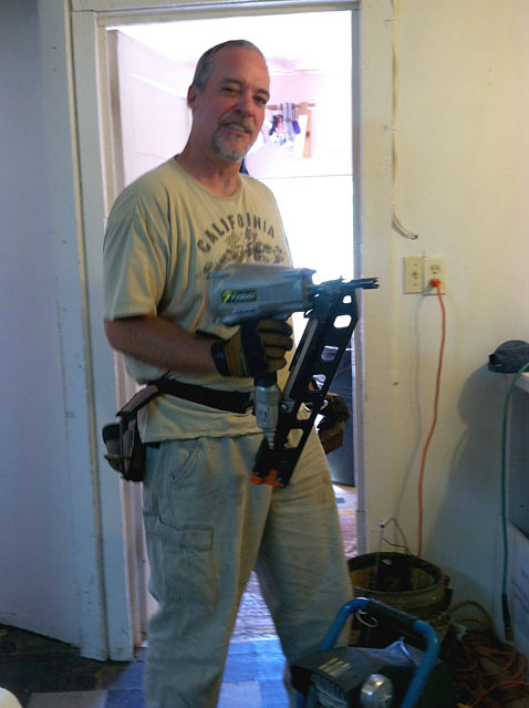 Jim Repairs Sink Workamping at Vickers Ranch