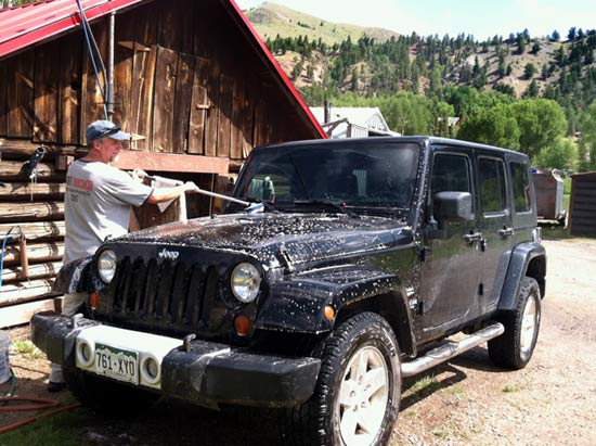 Vickers Ranch Workamping Job Washing Jeep Rentals