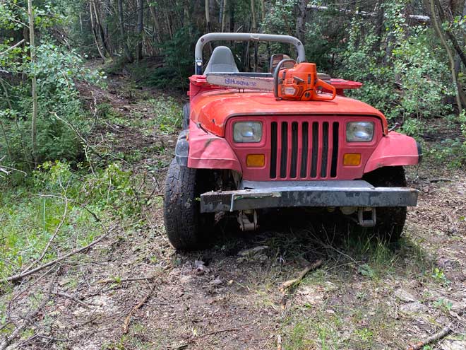 old red jeep
