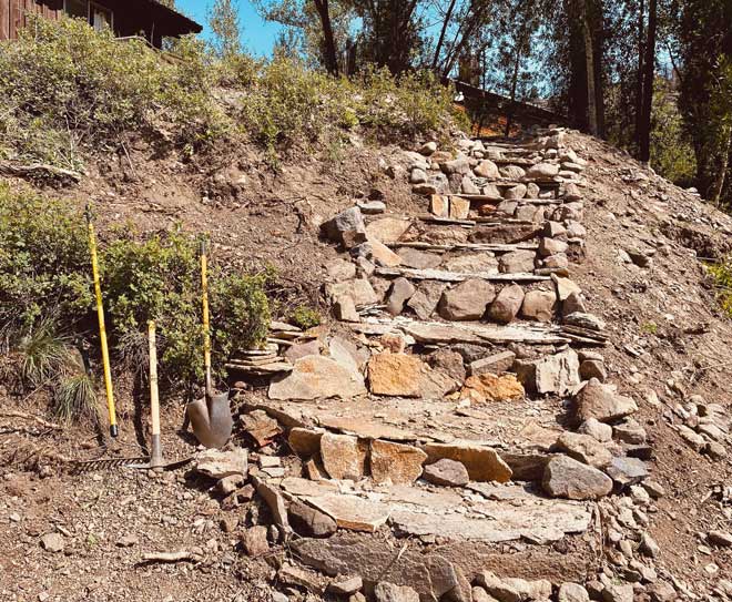 building rock steps
