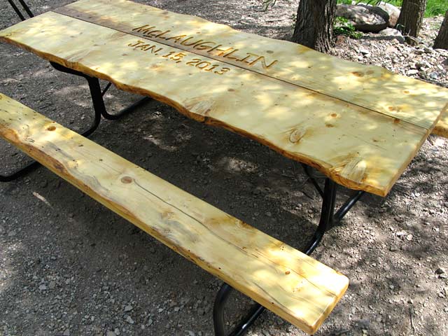 Rough Cut Lumber Picnic Table for Vickers Ranch Homeowner