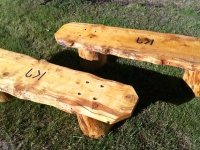 Log Benches Jim Made Workamping at Vickers Ranch