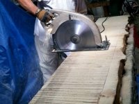 Ranch Workamping Job to Make Handmade Log Fireplace Mantle