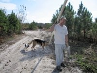 Jerry helps Jim clean up at Safe Harbor Animal Rescue