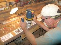 Making Condo Plat Street Signs while Workamping at Vickers Ranch