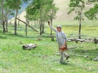 Jim collecting wood for Vickers Ranch Cookouts