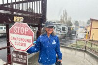 Rene at Mary's Lake Campground Snow Greeting