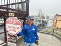 Rene at Mary's Lake Campground Snow Greeting
