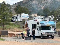 RV newbies in a rental at the campground