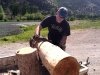 Jim Makes Log Benches by Hand Workamping