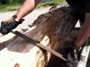 Jim Makes Log Benches by Hand Workamping