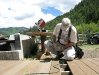 Jim building new deck behind Vickers Ranch rec hall