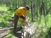Cutting Firewood at Vickers Ranch Workamping Job