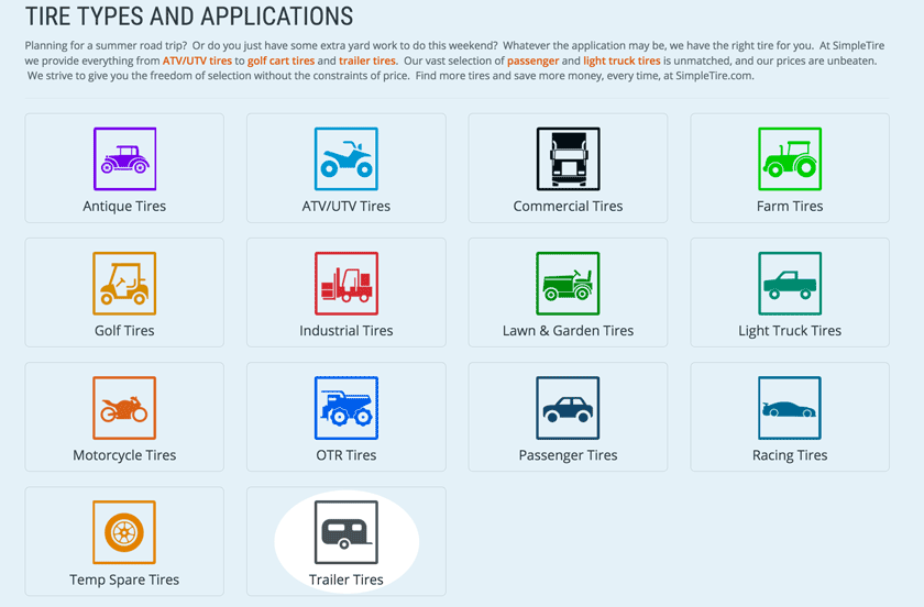 simpletire tire types