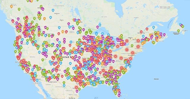 harvest hosts map