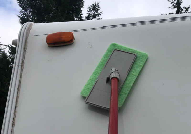 RV washing with Bugs Off Pads